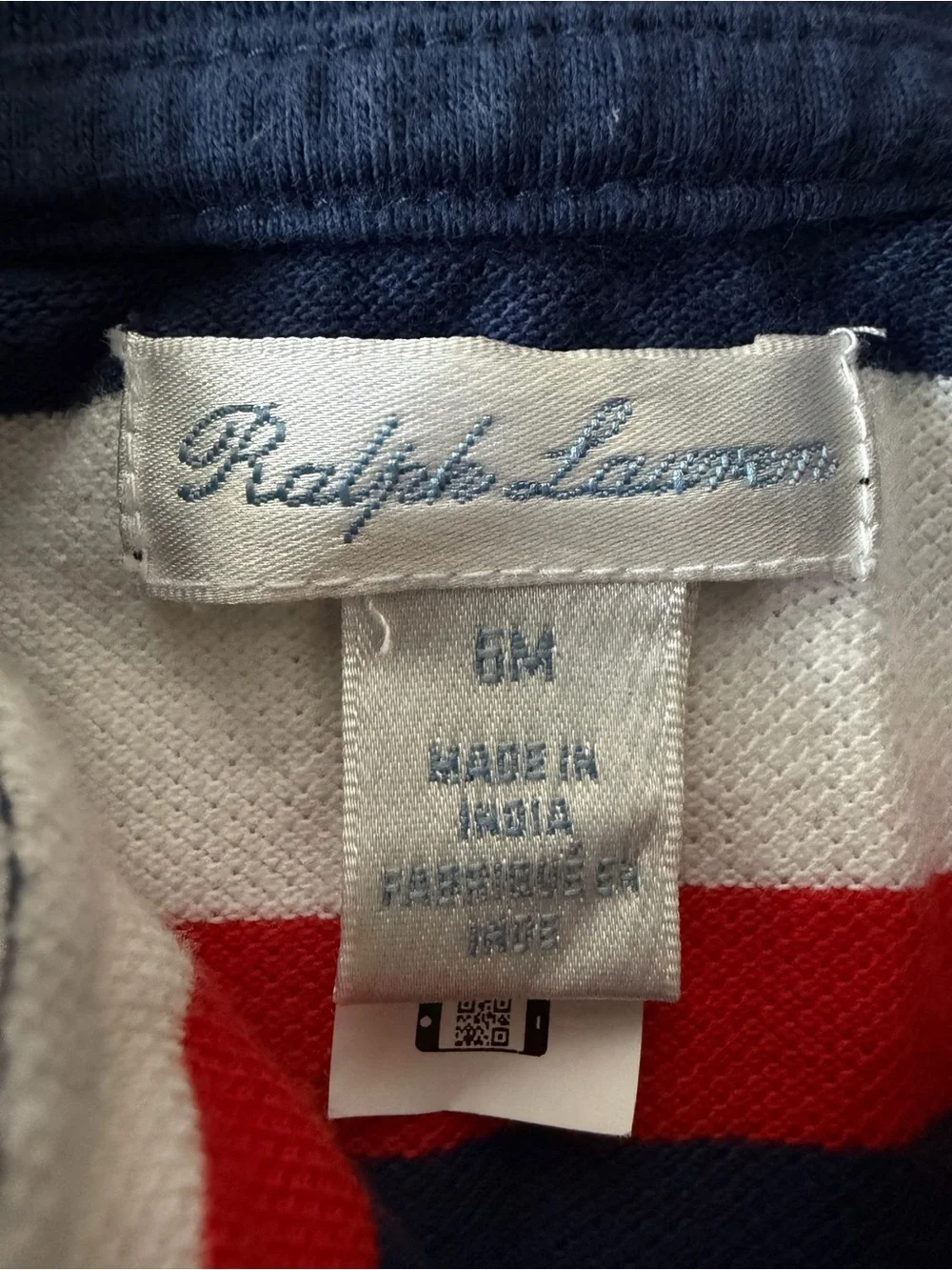 Ralph Lauren Navy Multi-Stripe Polo Romper with Bright Accent Stripes
